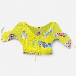 Free people yellow floral tie